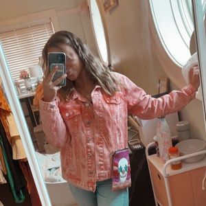 Faded orange jean jacket